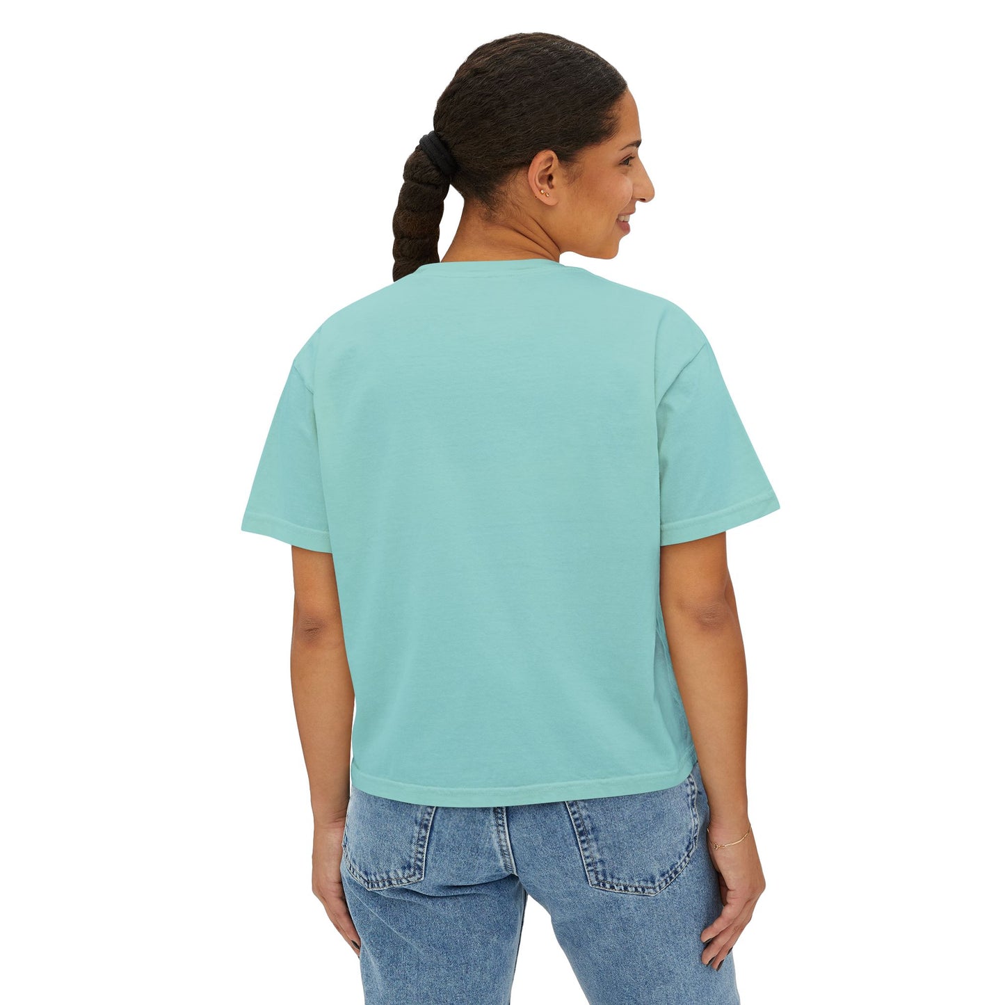 'Hot Girls Eat Pickles' Boxy Crop Tee - Green
